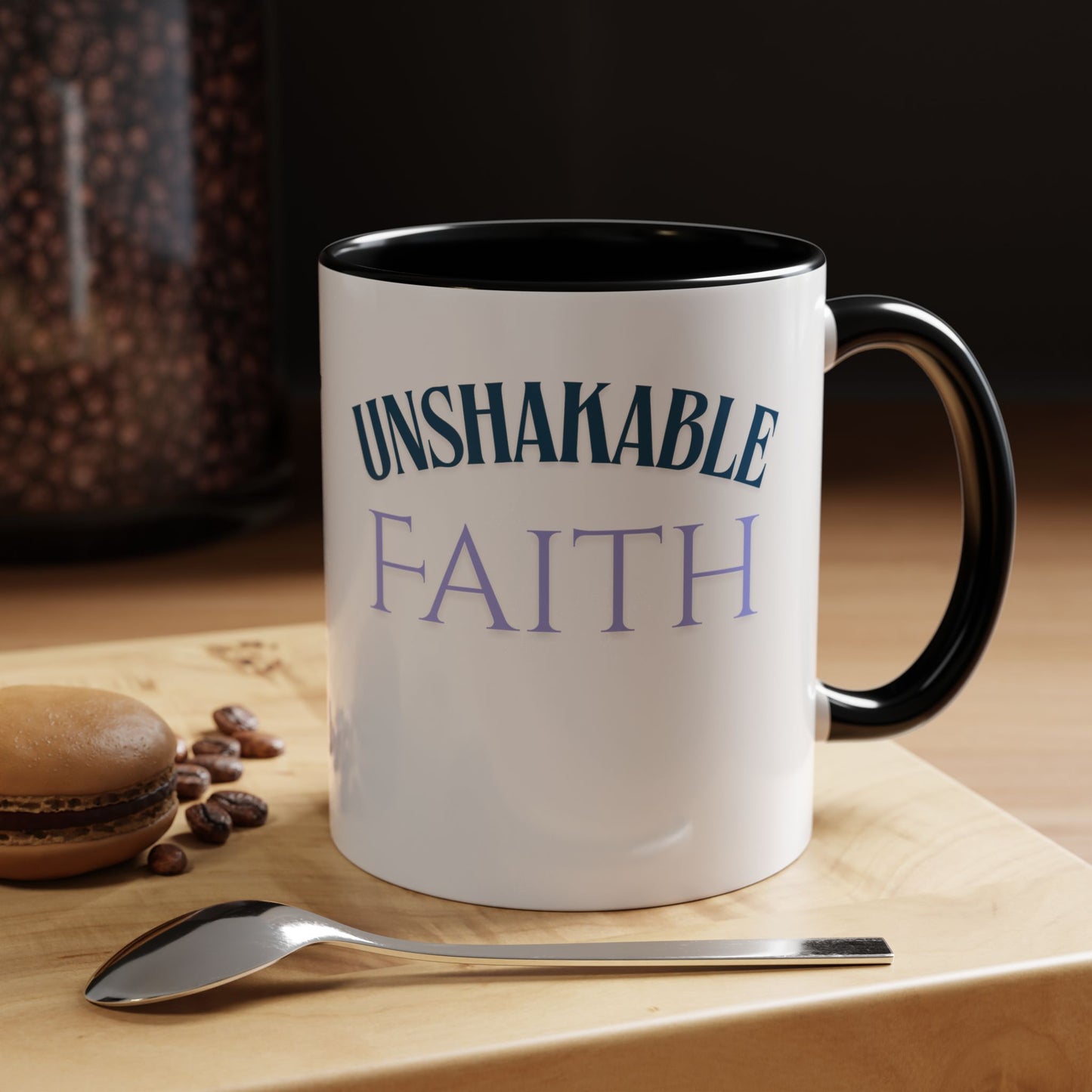 Inspirational Coffee Mug for Faith Lovers, Daily Motivation Cup, Unshakable Faith Gift, Spiritual Java Mug, Perfect for Home or Office