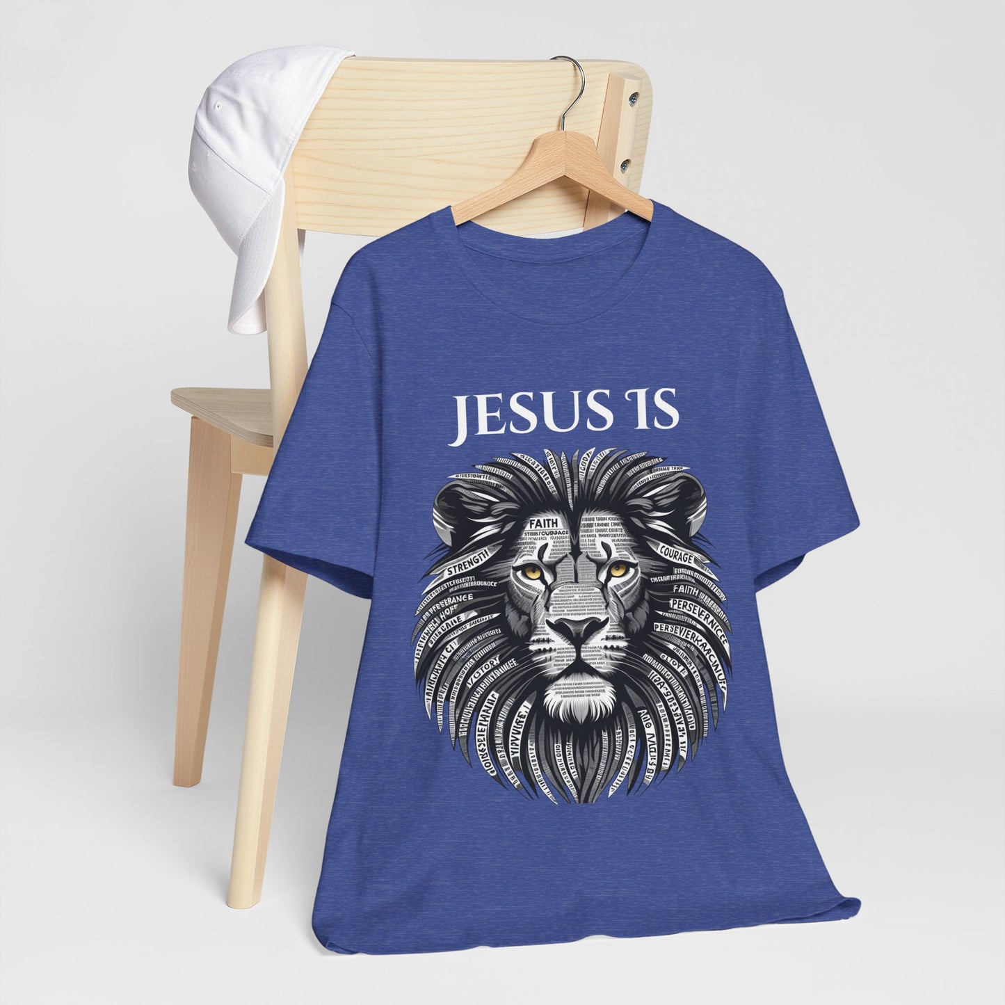 Faith-Inspired Lion Graphic Tee, Jesus 1s Shirt, Unisex Casual Wear, Christian Apparel, Unique Gift for Believers