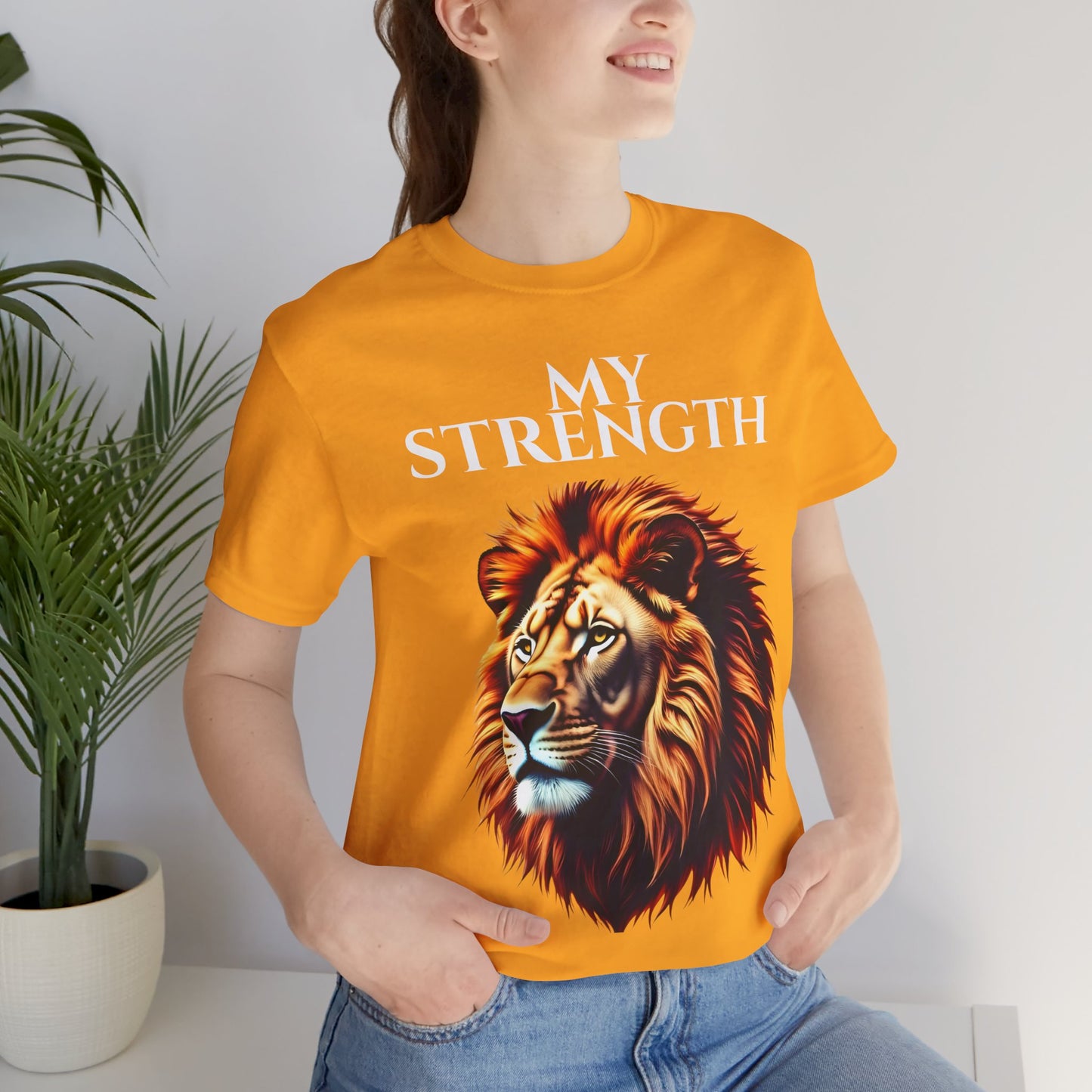 Empowering Lion Graphic Tee, Unisex Strength T-Shirt, Motivational Apparel, Gift for Him/Her, Inspirational Short Sleeve Shirt