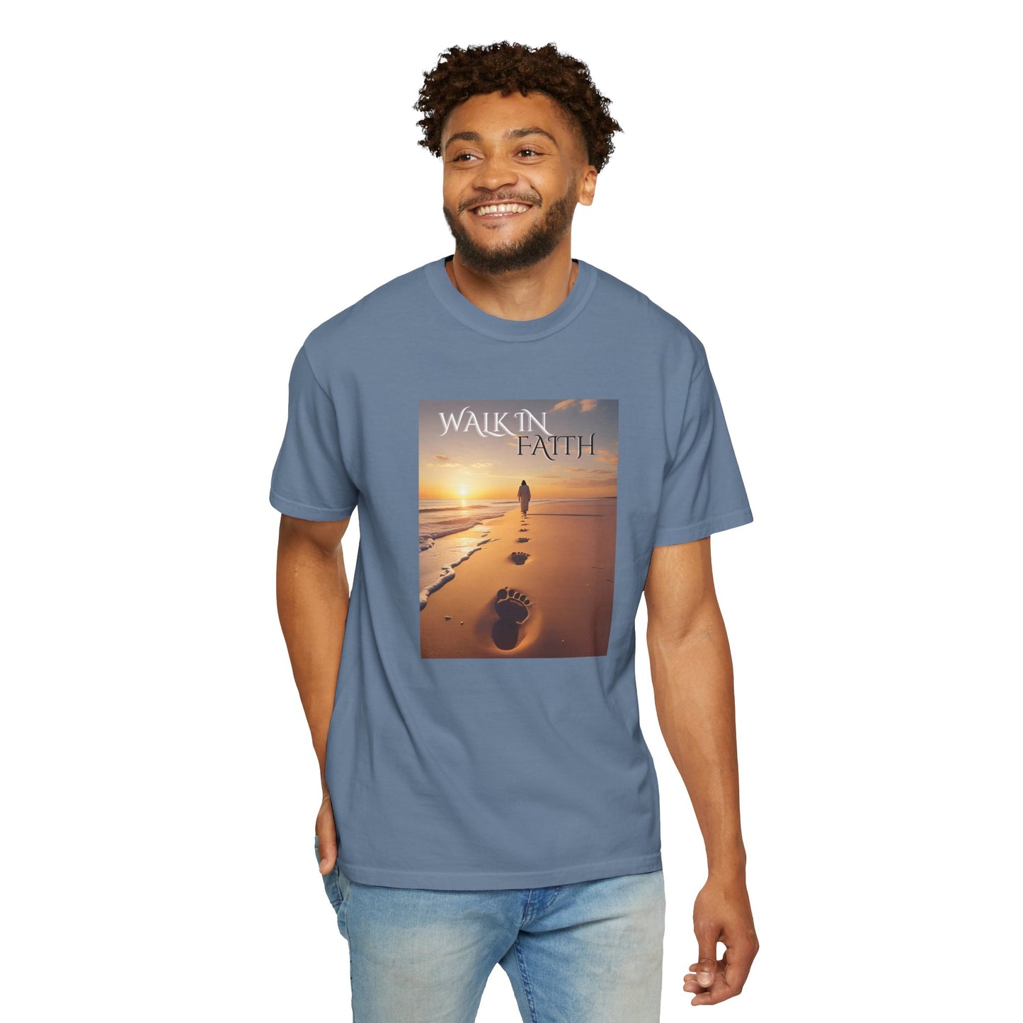 Inspirational T-Shirt, Walk in Faith Tee, Unisex Casual Wear, Motivational Shirt, Christian Apparel, Soulful Gift