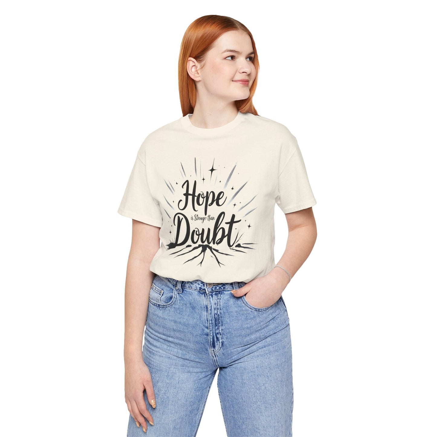Hope & Doubt Inspirational Tee, Motivational Shirt, Unisex Graphic T-Shirt, Gift for Friends, Positive Vibes Apparel
