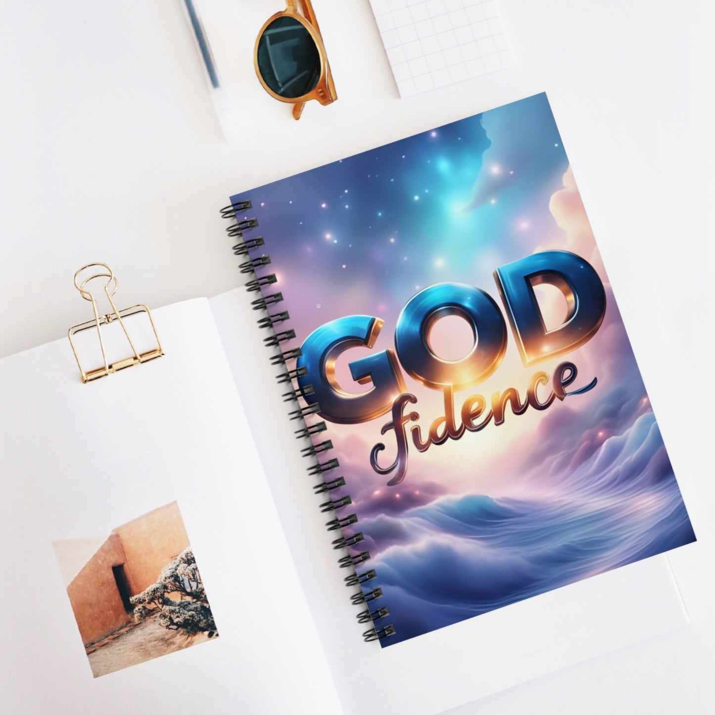 Inspirational Spiral Notebook - Godfidence, Motivational Journal, Faith Planner, Dream Diary, Gift for Writers, Self-Help Notebook