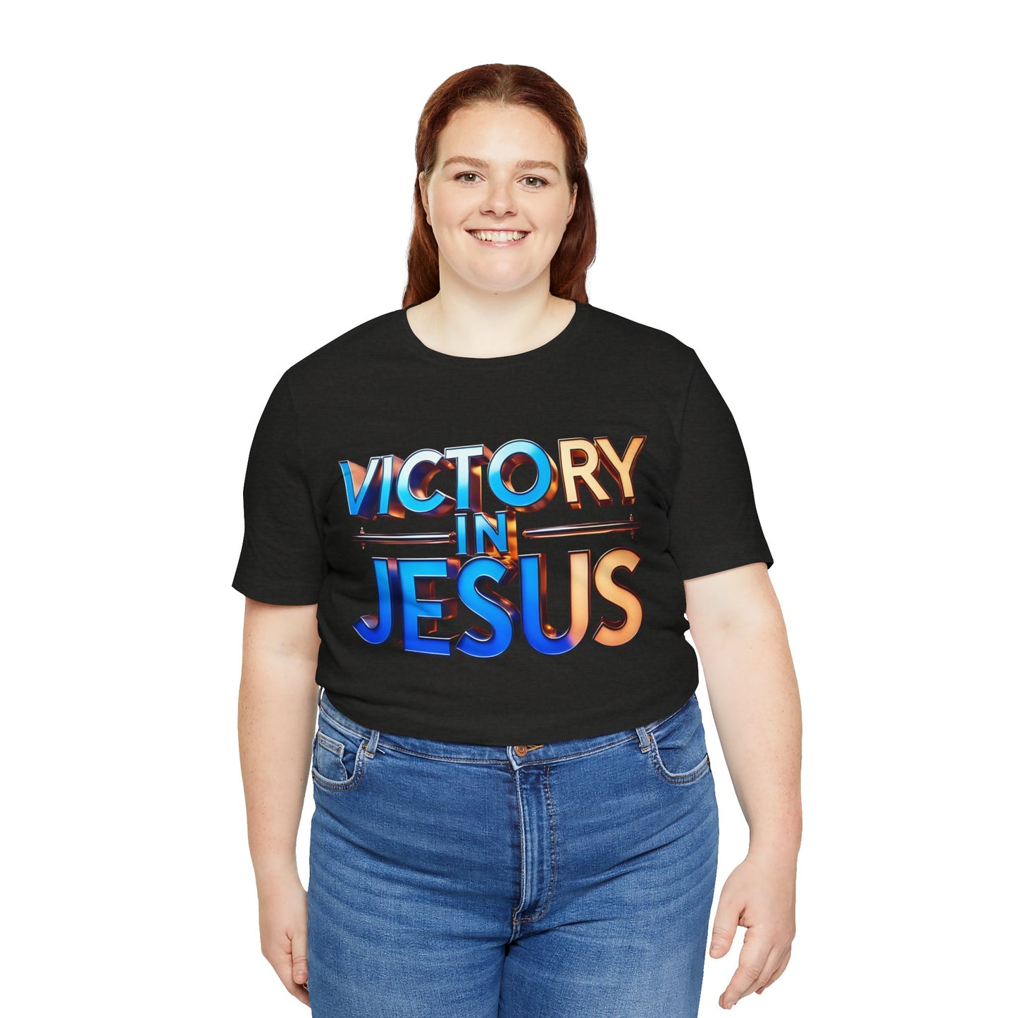Victory in Jesus Unisex Tee, Inspirational Christian Shirt, Faith-Based Apparel, Gift for Believers, Casual Church Wear, Spiritual T-Shirt