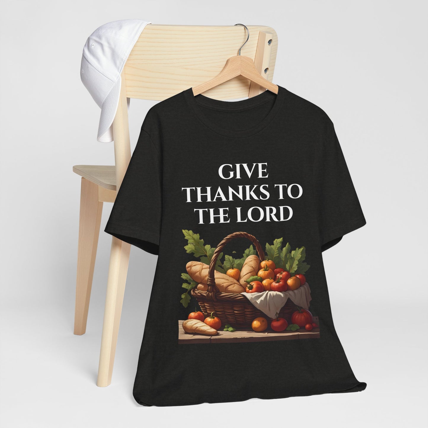 Thanksgiving Inspirational Tee, Christian T-Shirt, Give Thanks to the Lord Top, Casual Faith Shirt, Holiday Appreciation Apparel