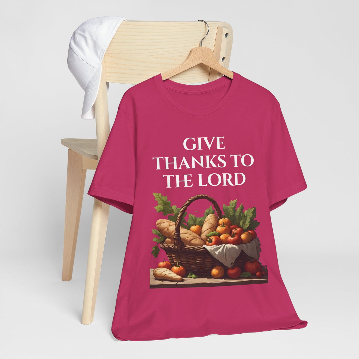 Thanksgiving Inspirational Tee, Christian T-Shirt, Give Thanks to the Lord Top, Casual Faith Shirt, Holiday Appreciation Apparel