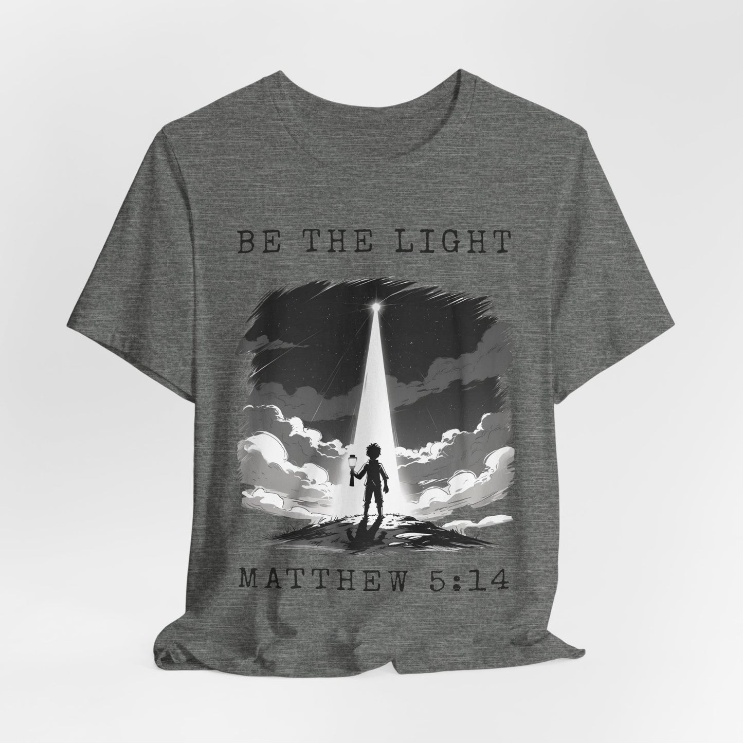 Inspirational Graphic T-Shirt for Faith and Motivation, Be the Light, Christian Apparel, Casual Wear, Gift for Believers