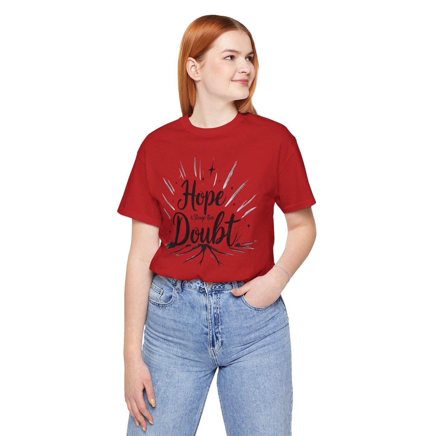 Hope & Doubt Inspirational Tee, Motivational Shirt, Unisex Graphic T-Shirt, Gift for Friends, Positive Vibes Apparel
