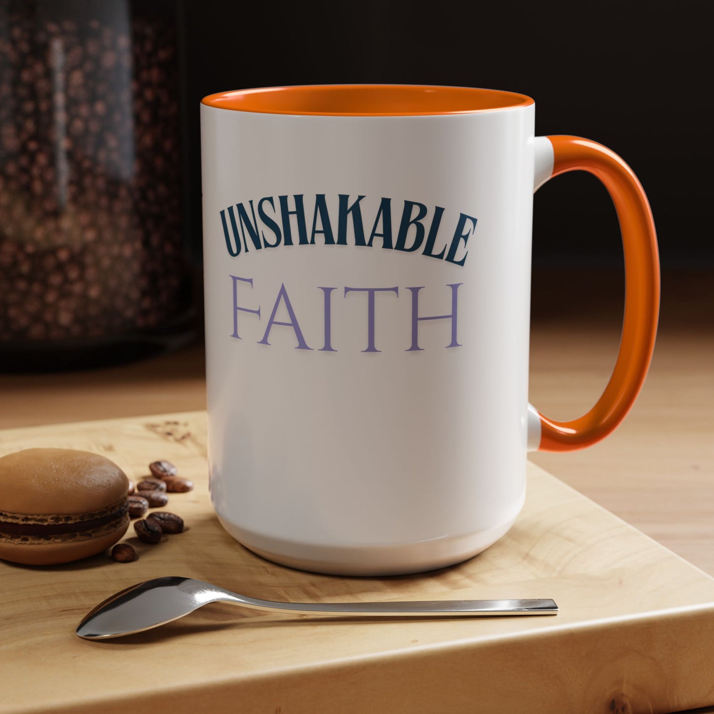 Inspirational Coffee Mug for Faith Lovers, Daily Motivation Cup, Unshakable Faith Gift, Spiritual Java Mug, Perfect for Home or Office