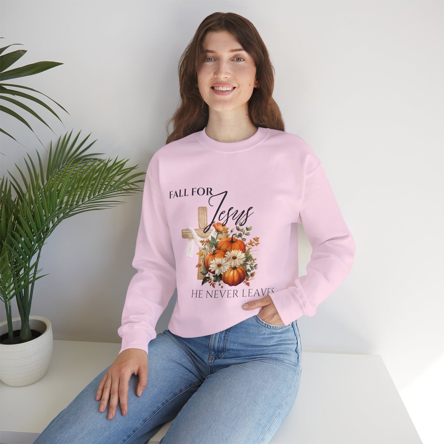 Fall for Jesus Sweatshirt, Christian Apparel, Autumn Sweatshirt, Inspirational Gift, Religious Crewneck, Cozy Fall Fashion
