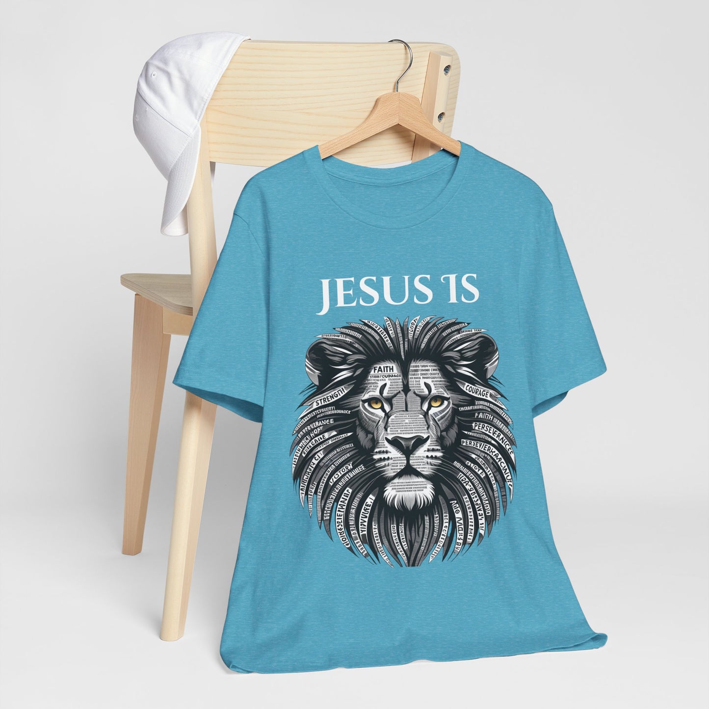 Faith-Inspired Lion Graphic Tee, Jesus 1s Shirt, Unisex Casual Wear, Christian Apparel, Unique Gift for Believers