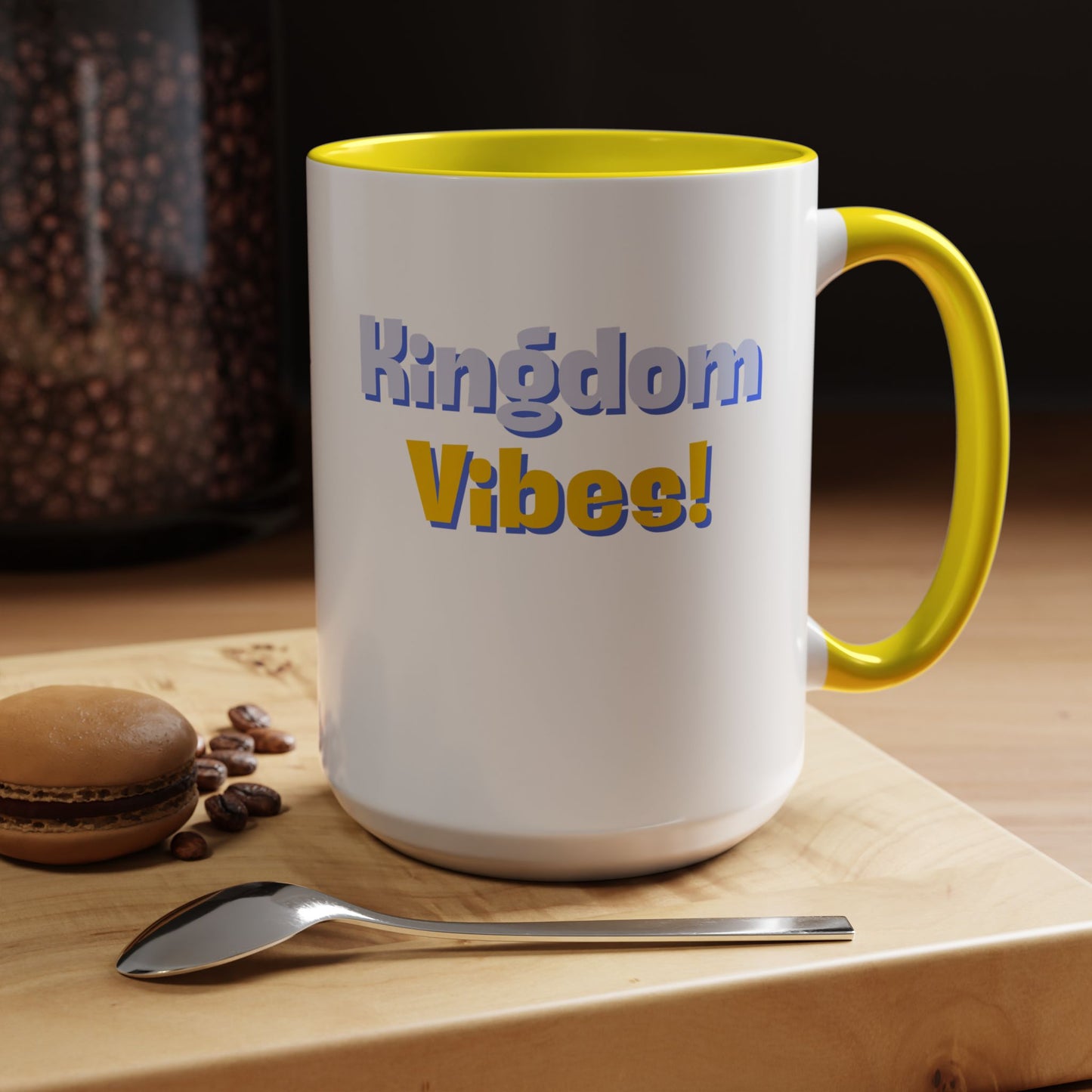 Kingdom Vibes Accent Coffee Mug - Perfect Gift for Coffee Lovers, Home Decor, Functional Art, Inspirational Quotes, Daily Motivation