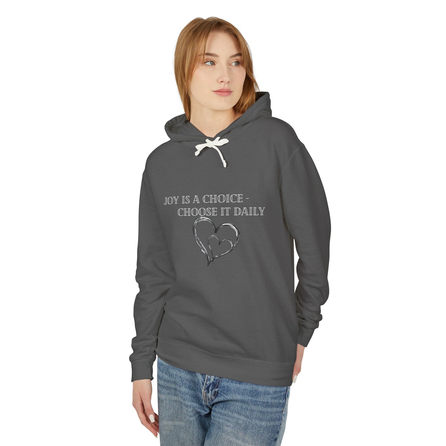 Joy is a Choice Unisex Lightweight Hooded Sweatshirt, Motivational Hoodie, Positive Vibes Pullover, Gift for Her, Self-Care Apparel