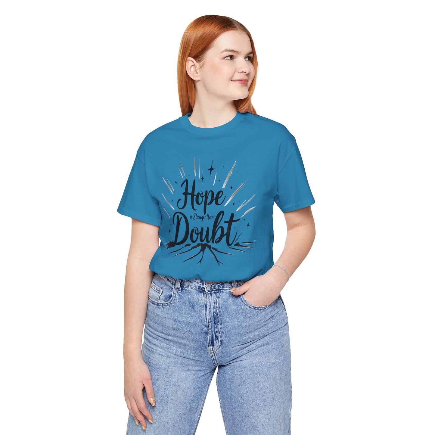 Hope & Doubt Inspirational Tee, Motivational Shirt, Unisex Graphic T-Shirt, Gift for Friends, Positive Vibes Apparel