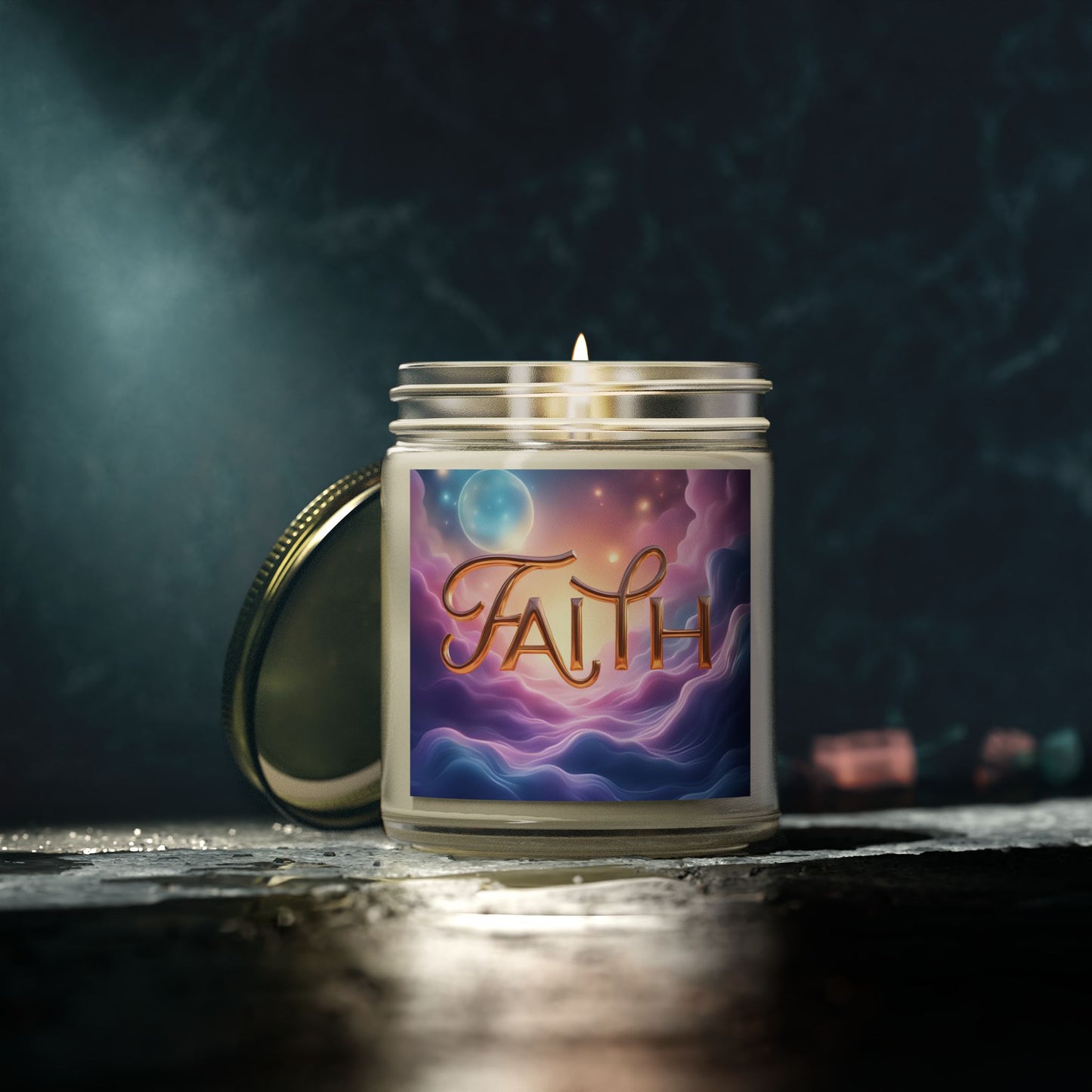 Faith-Inspired Scented Candle, Coconut Apricot Wax, Essential Oil Candle for Home Decor, Relaxation, Gifts, Spirituality