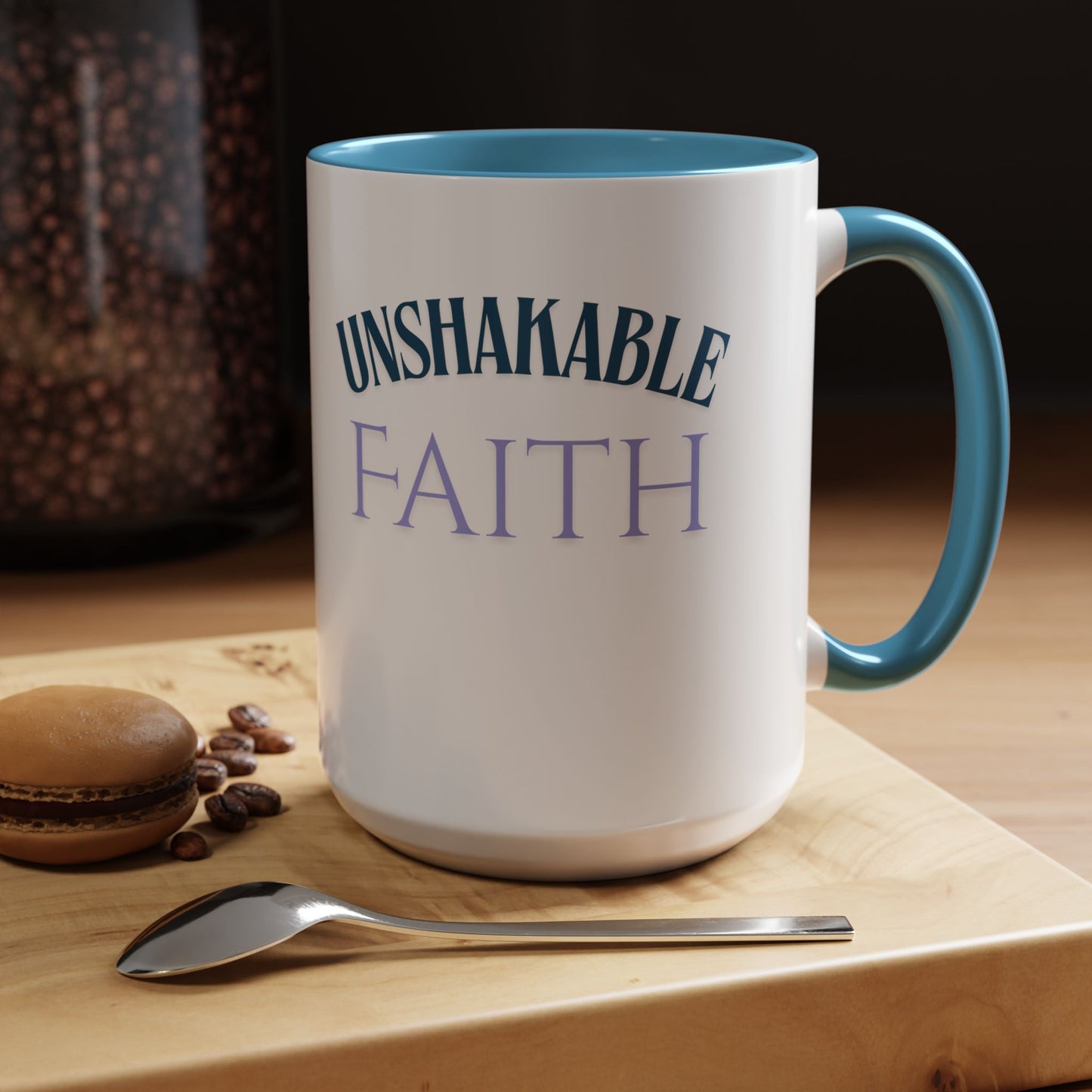 Inspirational Coffee Mug for Faith Lovers, Daily Motivation Cup, Unshakable Faith Gift, Spiritual Java Mug, Perfect for Home or Office
