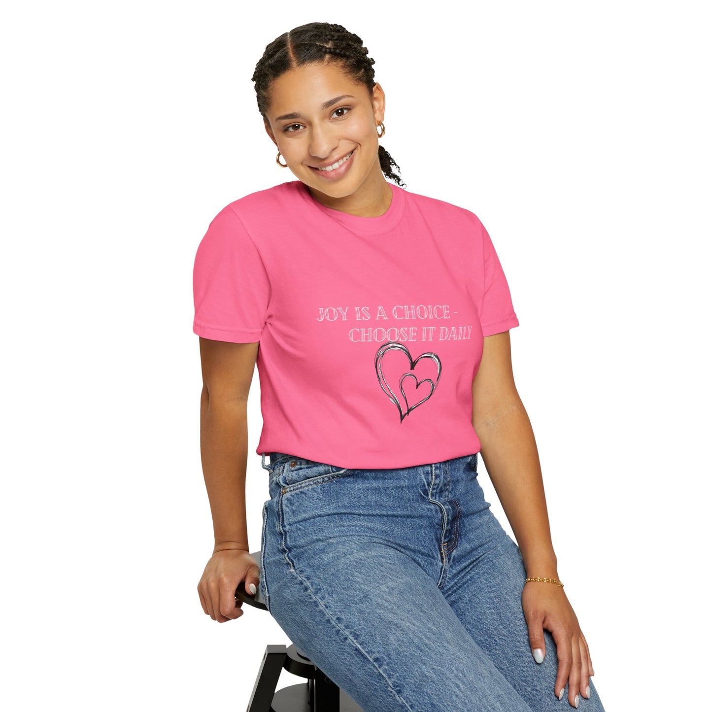 Joyful Choice T-Shirt | Unisex Garment-Dyed Tee, Inspirational Gift, Positive Vibes, Mindfulness Apparel, Everyday Wear