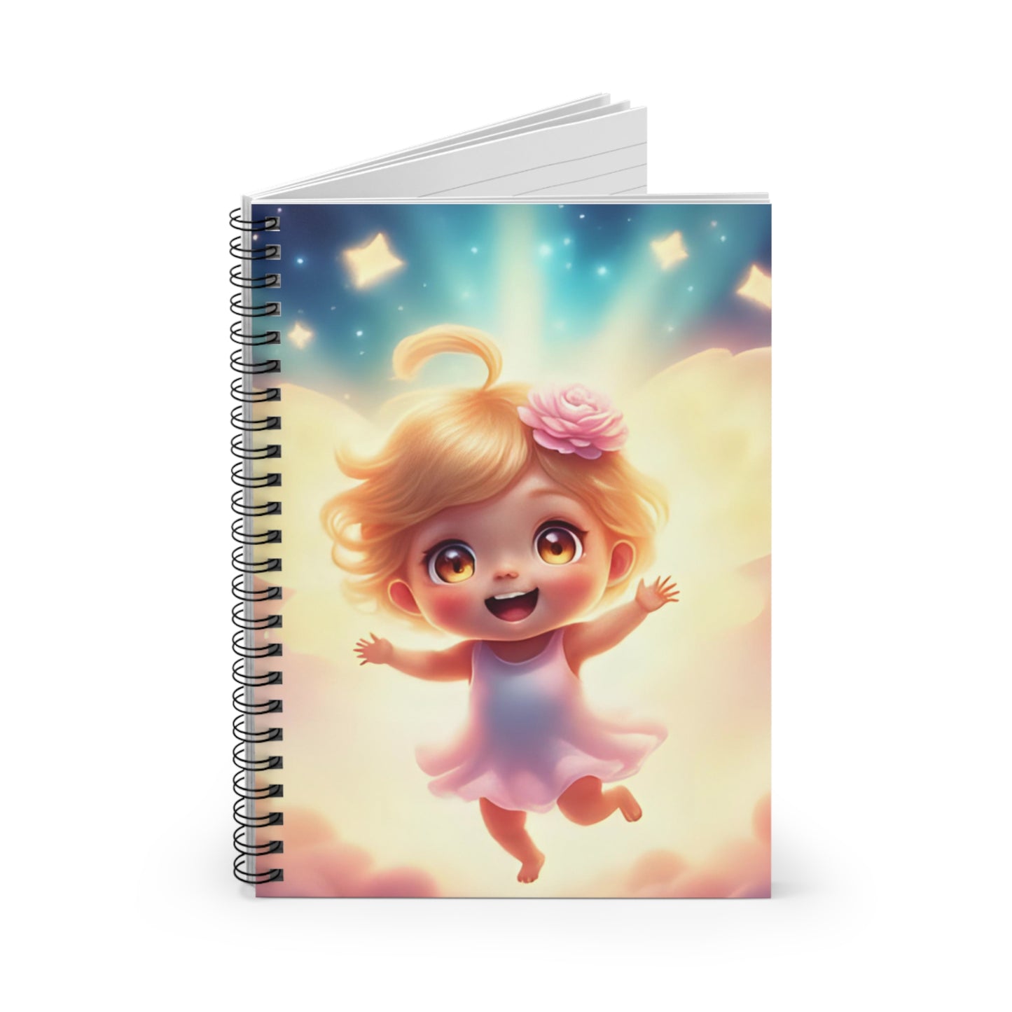 Whimsical Ruled Spiral Notebook for Kids, Cute Journal for School, Gift for Birthdays, Inspirational Note-taking, Art Stationery