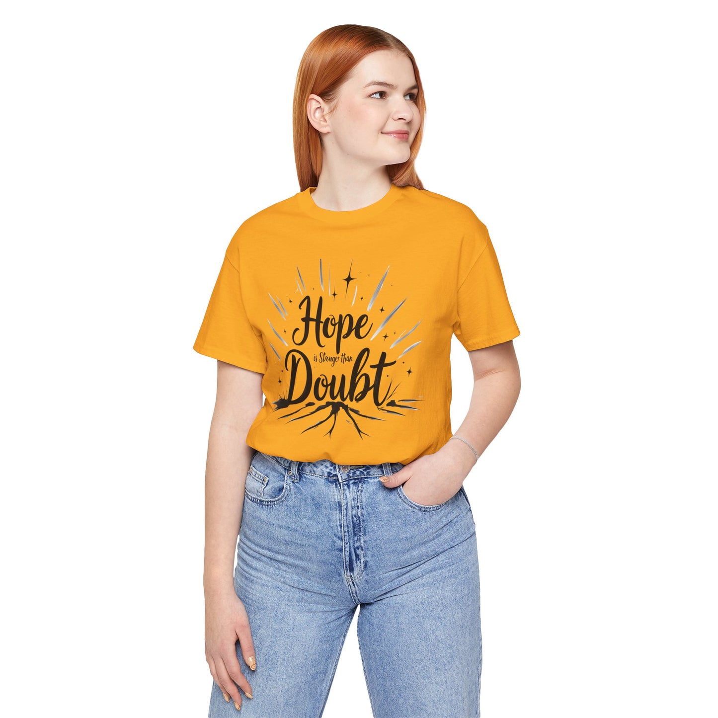 Hope & Doubt Inspirational Tee, Motivational Shirt, Unisex Graphic T-Shirt, Gift for Friends, Positive Vibes Apparel