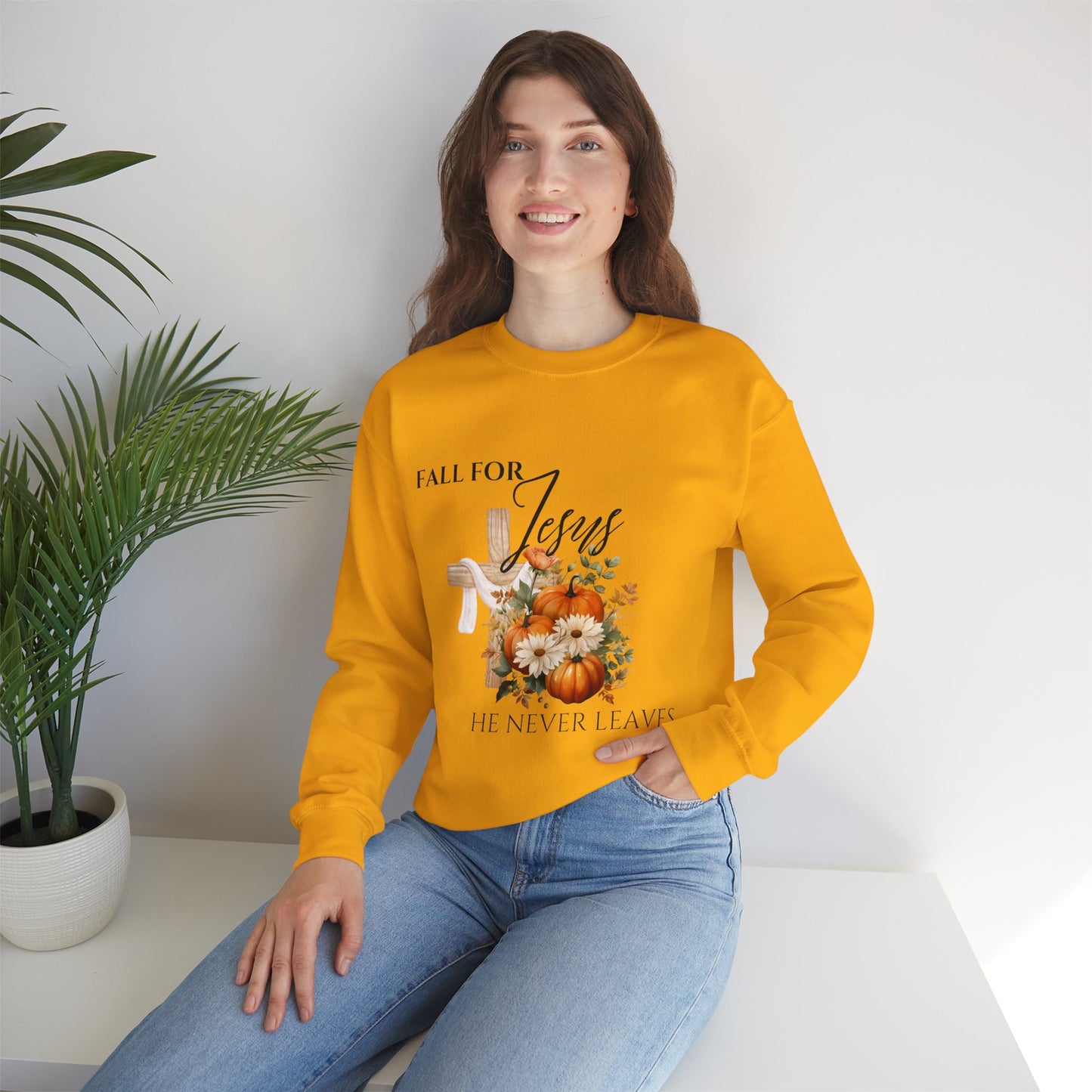 Fall for Jesus Sweatshirt, Christian Apparel, Autumn Sweatshirt, Inspirational Gift, Religious Crewneck, Cozy Fall Fashion