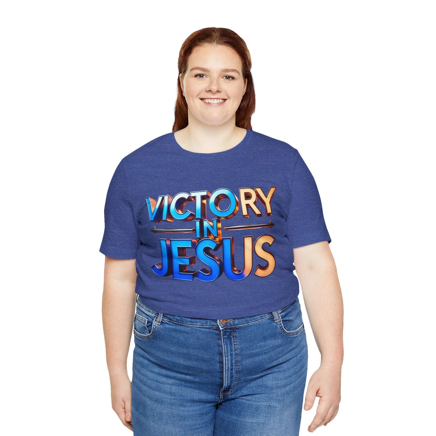 Victory in Jesus Unisex Tee, Inspirational Christian Shirt, Faith-Based Apparel, Gift for Believers, Casual Church Wear, Spiritual T-Shirt