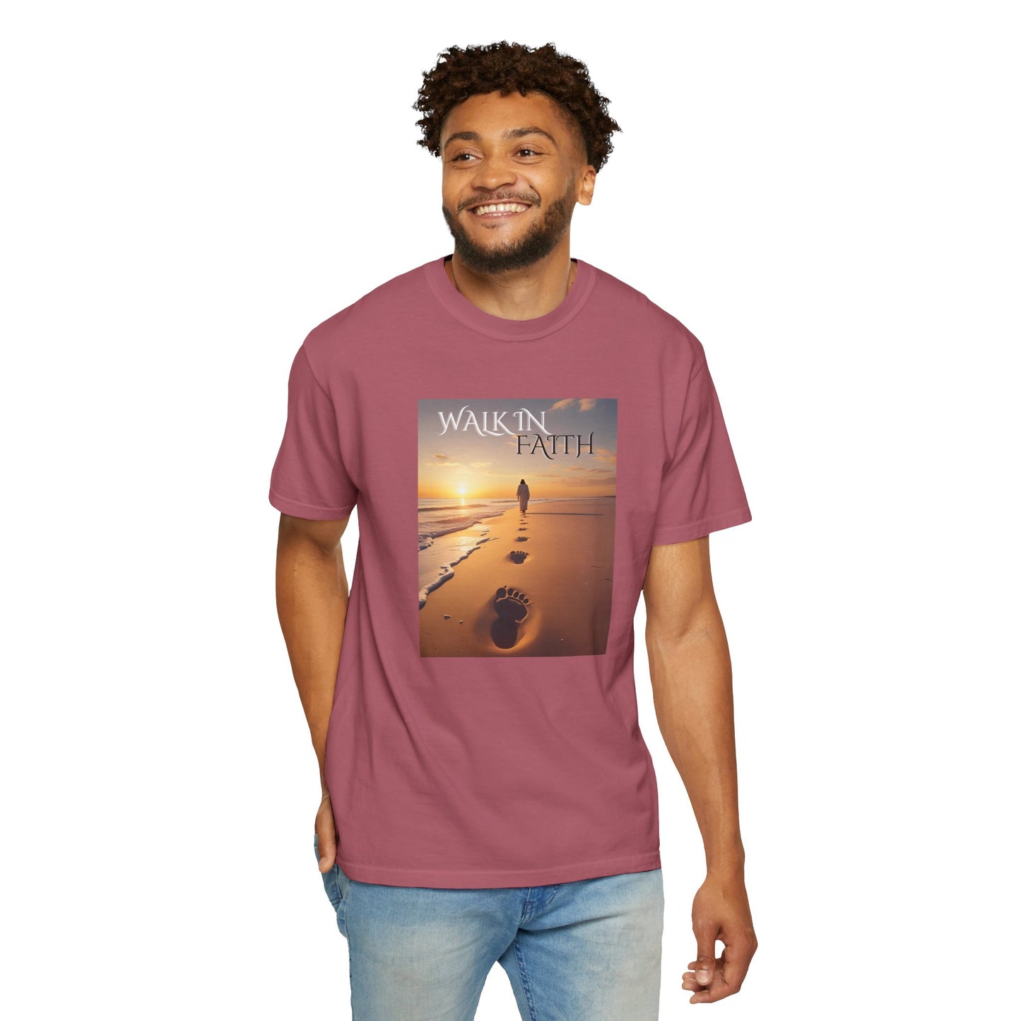 Inspirational T-Shirt, Walk in Faith Tee, Unisex Casual Wear, Motivational Shirt, Christian Apparel, Soulful Gift