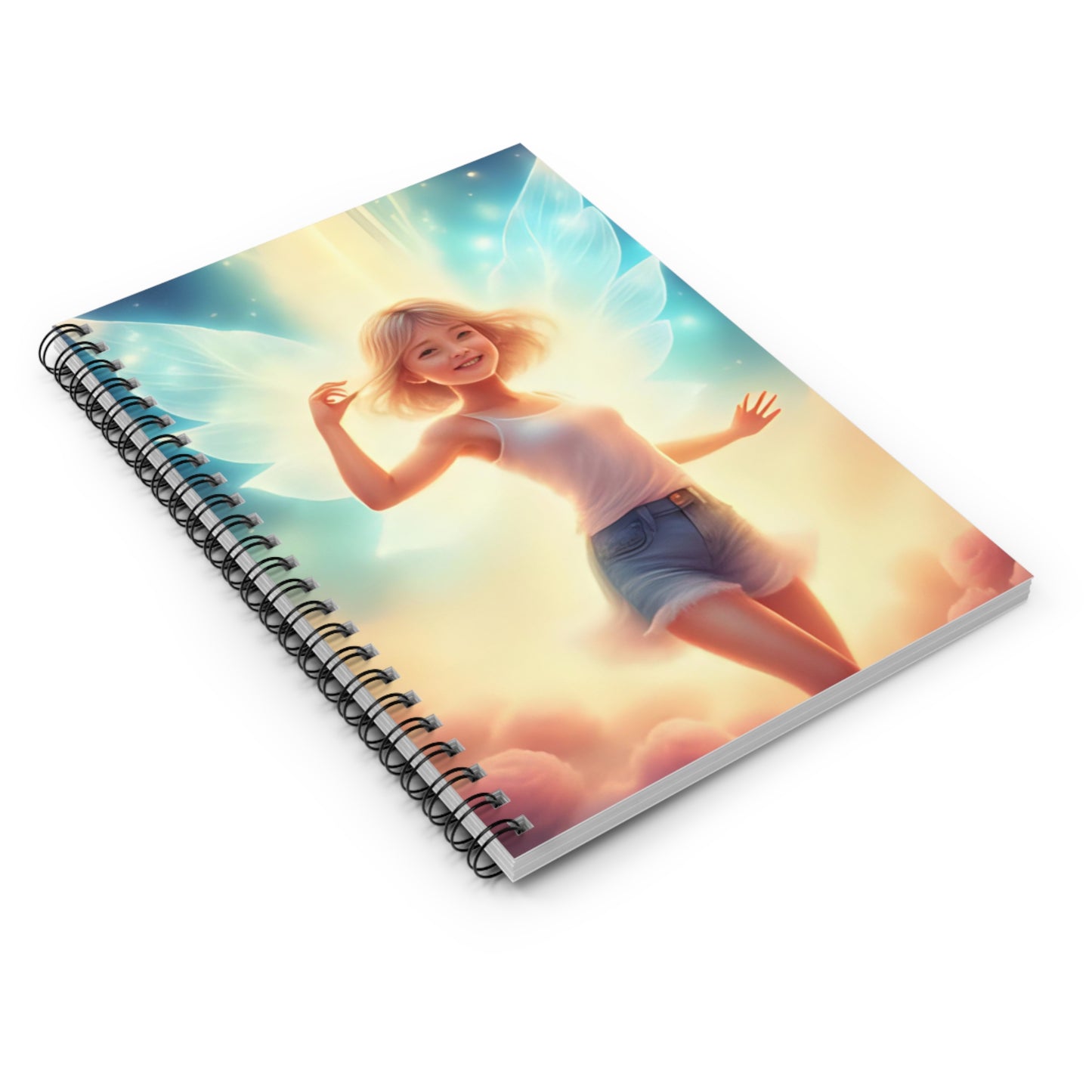 Whimsical Angel Spiral Notebook - Ruled Line, Cute Stationery, Inspirational Journal, Gift for Writers, Creative Notebook, Dreamy Design
