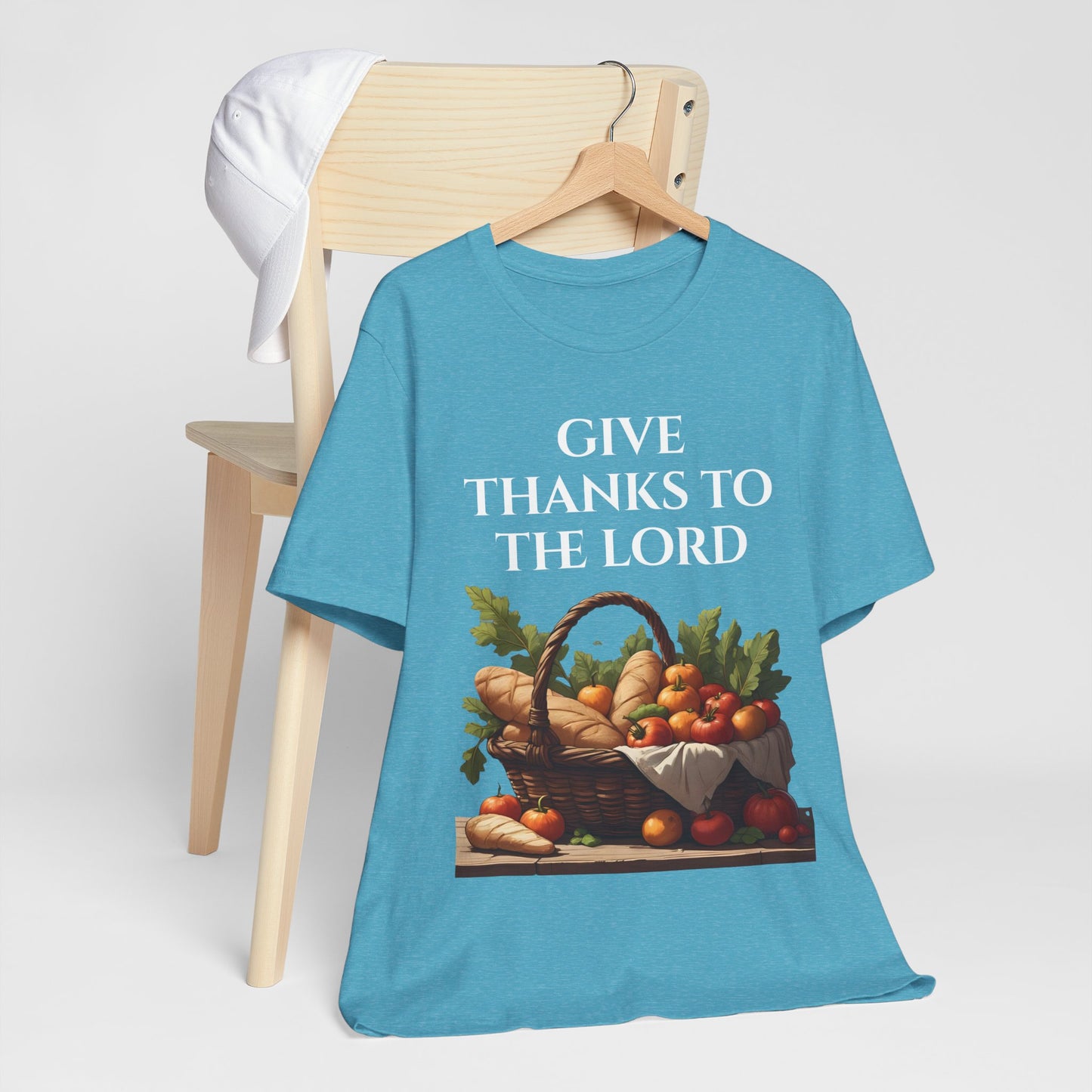 Thanksgiving Inspirational Tee, Christian T-Shirt, Give Thanks to the Lord Top, Casual Faith Shirt, Holiday Appreciation Apparel