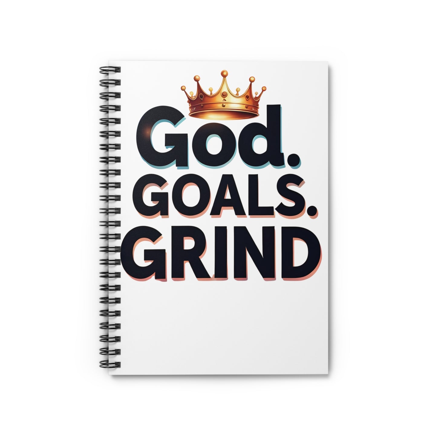 Inspirational Spiral Notebook - God. Goals. Grind. | Motivational Journal, Gift for Students, Goal Setters, Daily Planner, Office Supplies