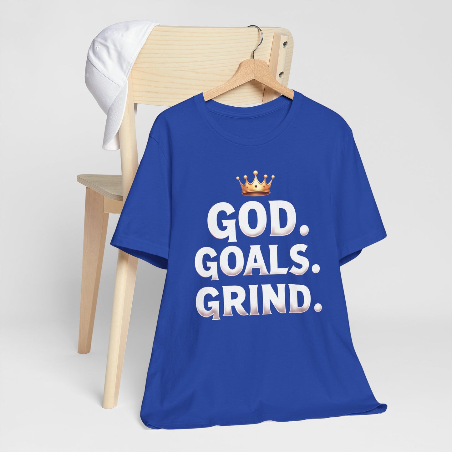 Motivational Tee: God Goals Grind | Unisex Jersey Tee for Dreamers | Gift for Him/Her | Casual Wear | Fitness & Hustle