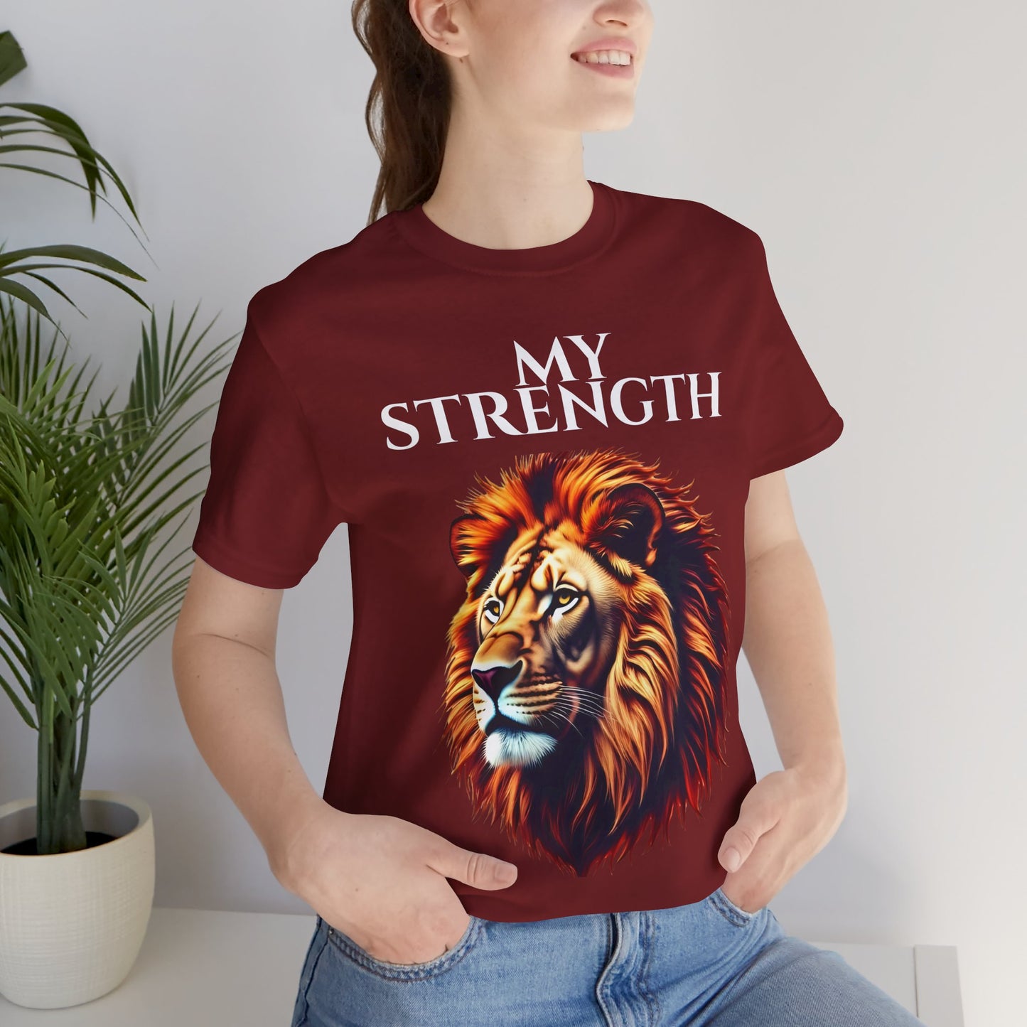 Empowering Lion Graphic Tee, Unisex Strength T-Shirt, Motivational Apparel, Gift for Him/Her, Inspirational Short Sleeve Shirt