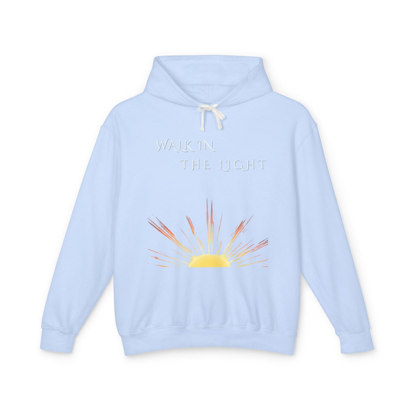 Lightweight Inspirational Hooded Sweatshirt, Motivational Gift, Cozy Autumn Layer, Unisex Casual Wear, Walk in the Light Sweatshirt