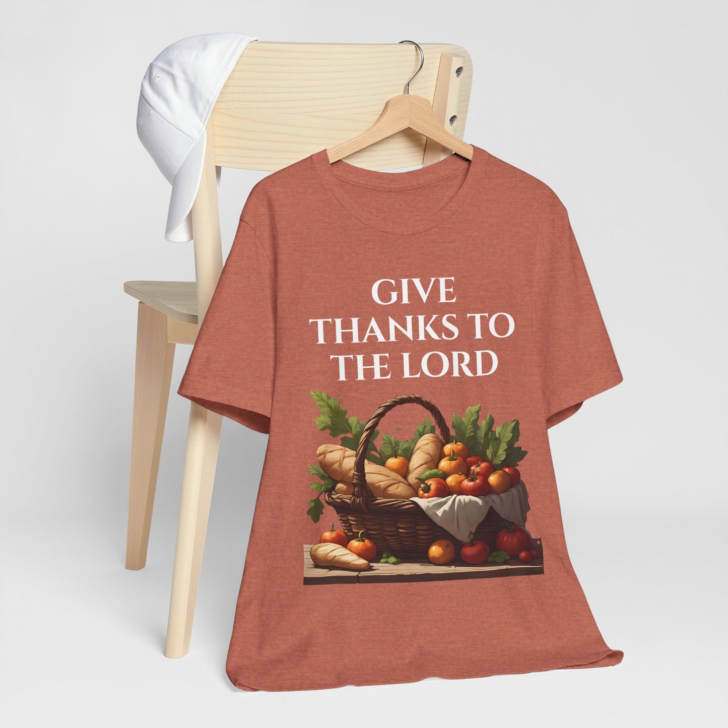 Thanksgiving Inspirational Tee, Christian T-Shirt, Give Thanks to the Lord Top, Casual Faith Shirt, Holiday Appreciation Apparel