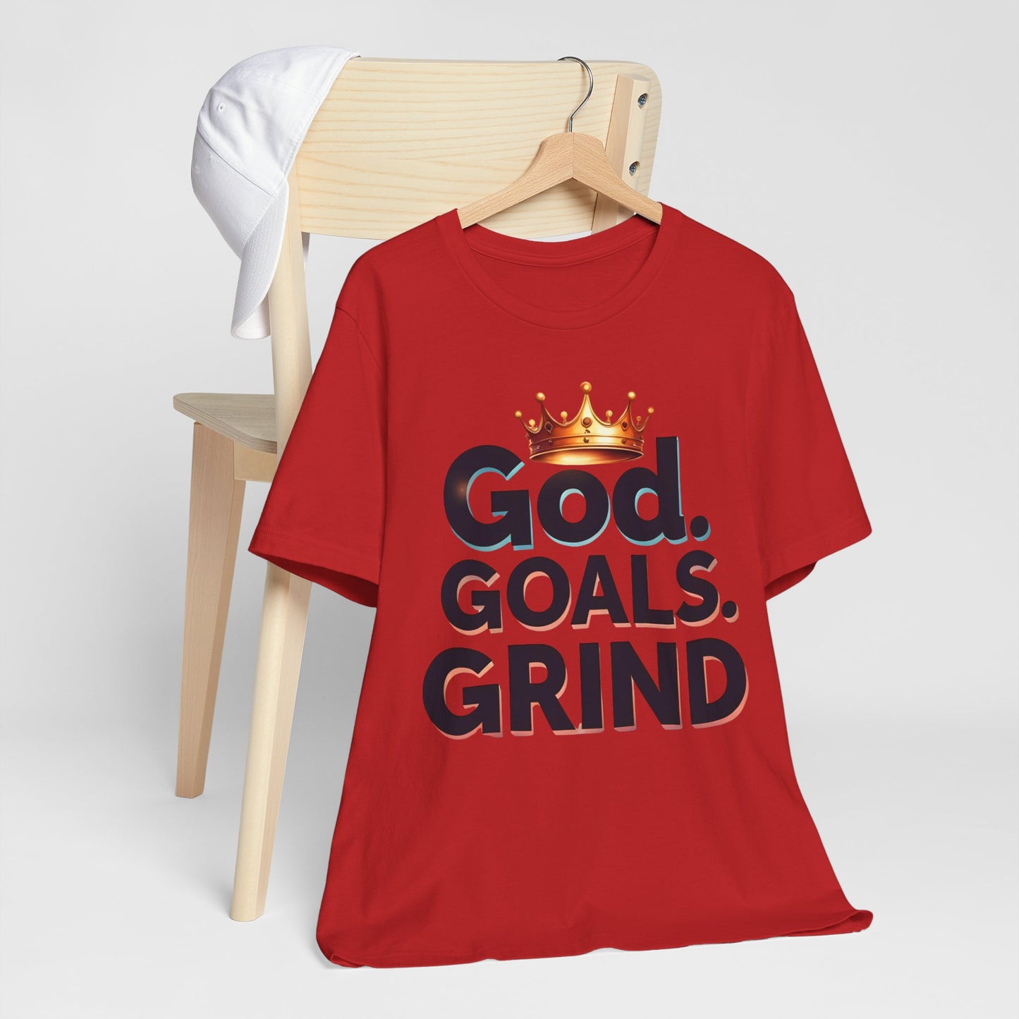 Motivational Unisex Tee, God Goals Grind Shirt, Inspirational Fitness Apparel, Positive Mindset T-Shirt, Empowerment Gift Idea