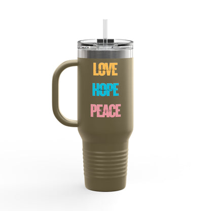 Love, Hope, Peace - 40oz Insulated Travel Mug