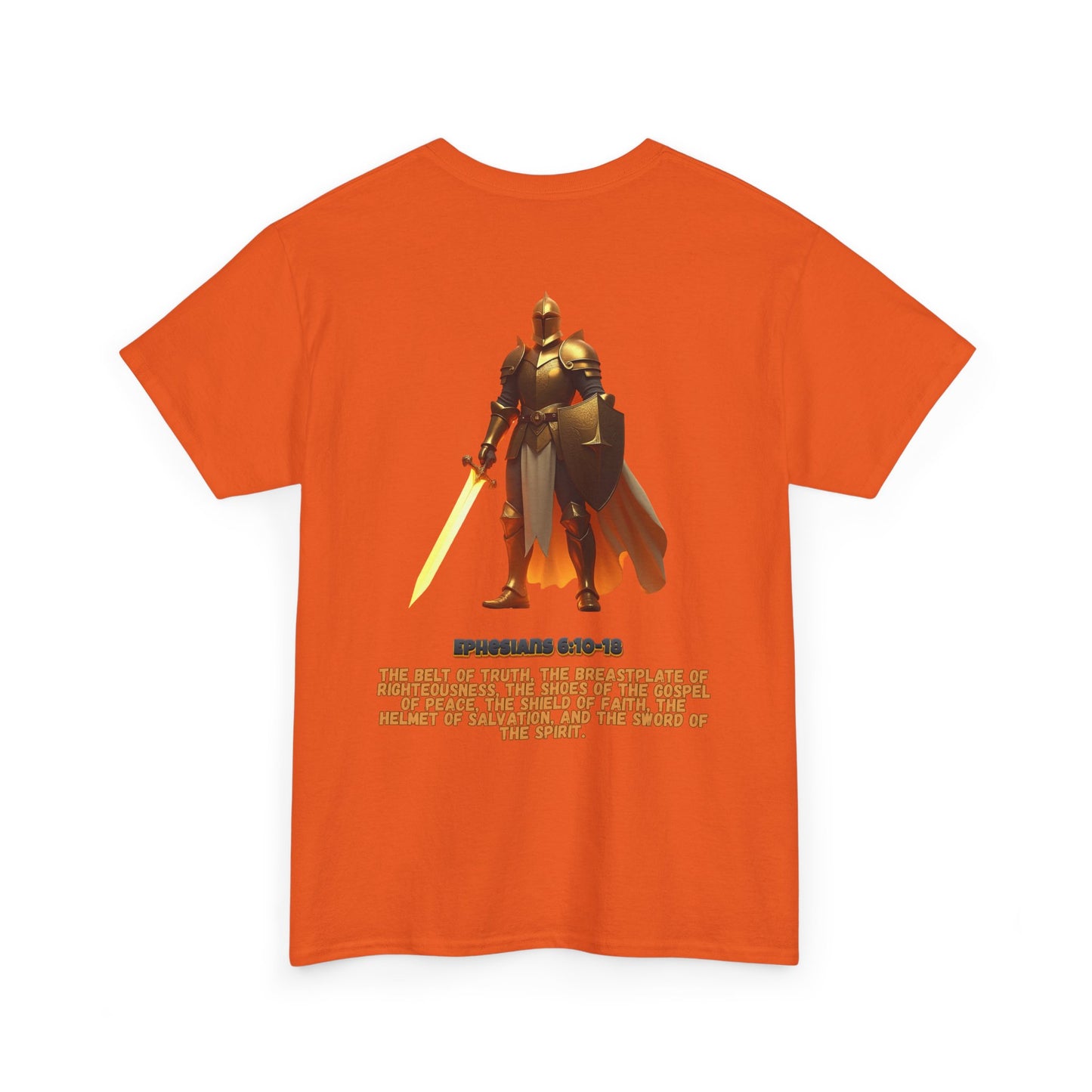 The Armor Of God - Knight Illustration Tee with Scripture Text (Ephesians 6:10-18)