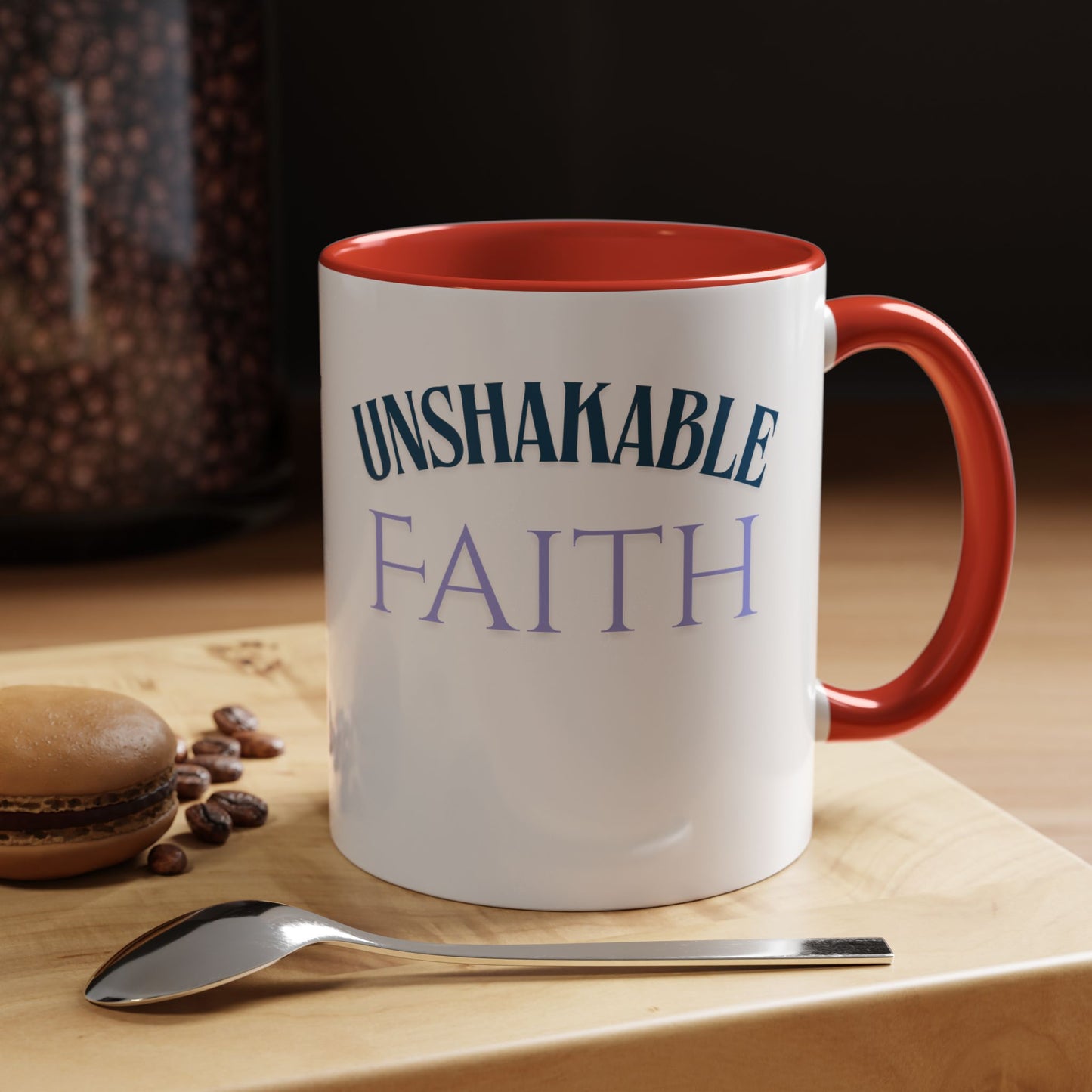 Inspirational Coffee Mug for Faith Lovers, Daily Motivation Cup, Unshakable Faith Gift, Spiritual Java Mug, Perfect for Home or Office