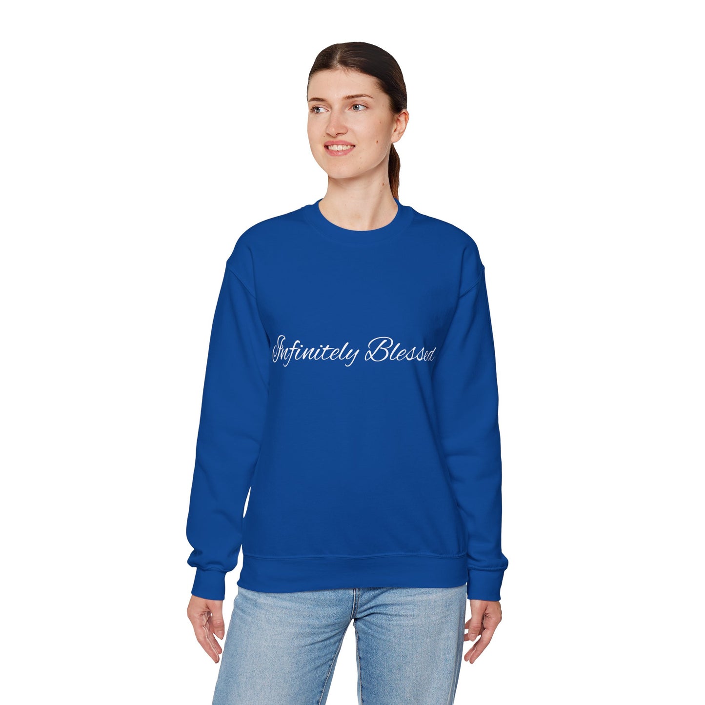 Infinitely Blessed Unisex Heavy Blend™ Crewneck Sweatshirt - Cozy Gift for Friends, Inspirational Apparel, Motivational Outfit, Casual [...]