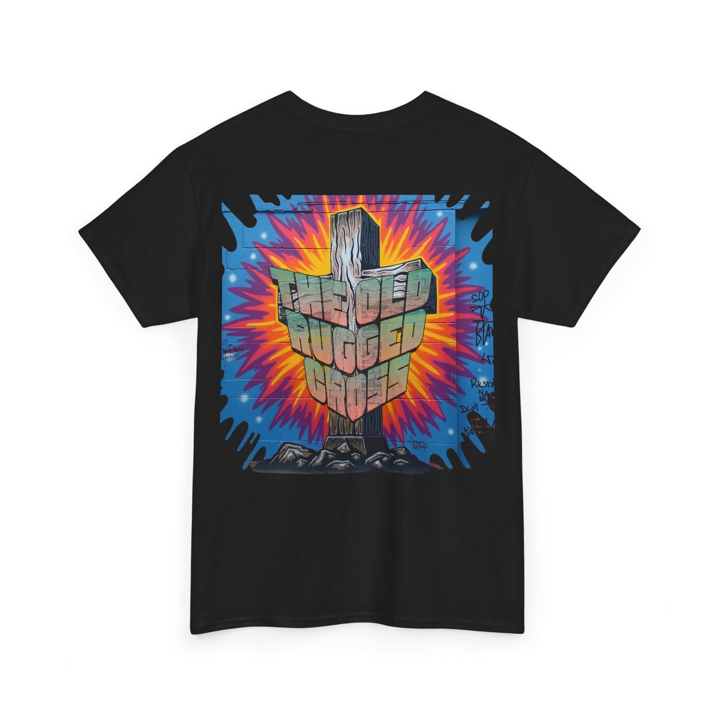 Blessed Rugged Rider' Graphic Cotton Shirt - Retro Cross Tee