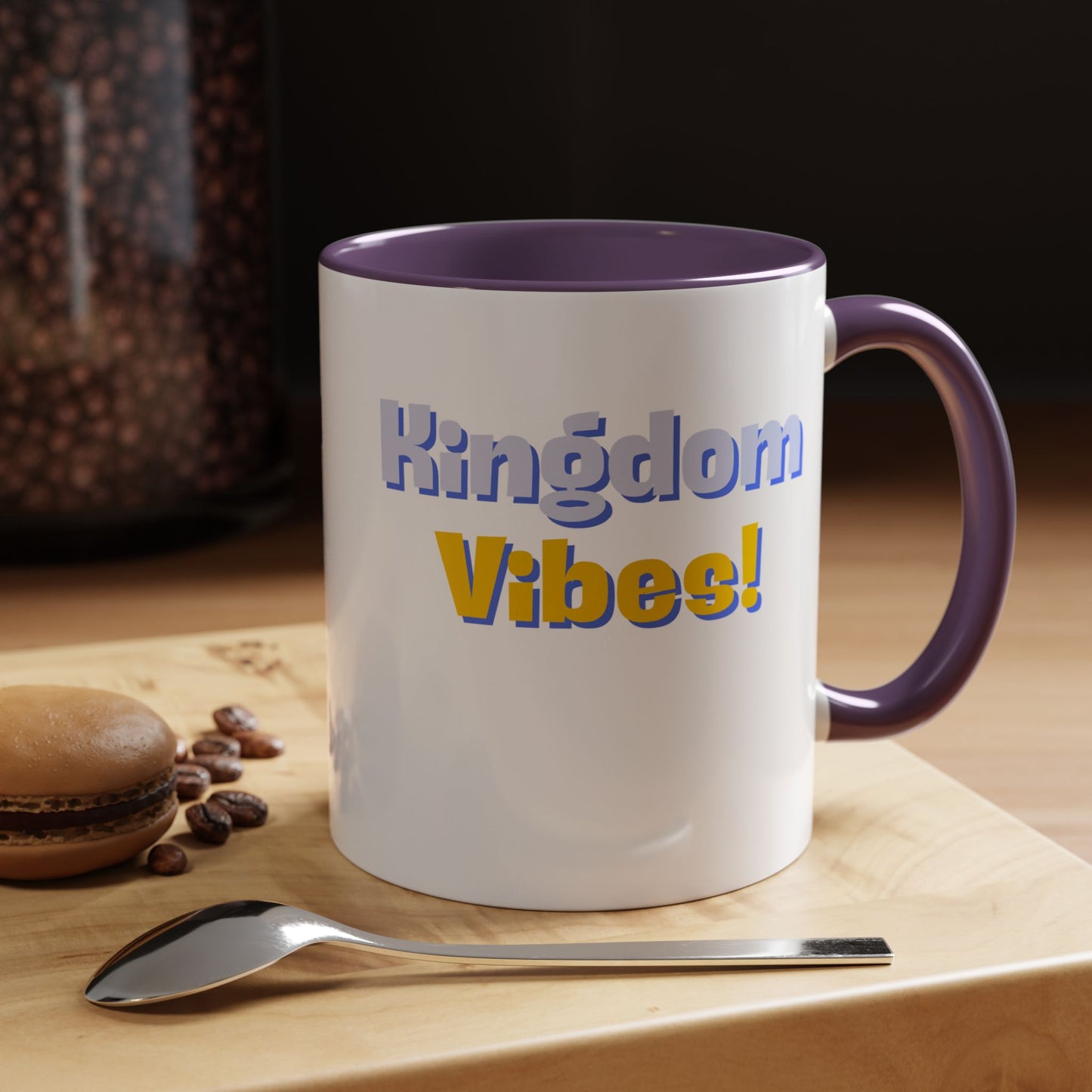 Kingdom Vibes Accent Coffee Mug - Perfect Gift for Coffee Lovers, Home Decor, Functional Art, Inspirational Quotes, Daily Motivation