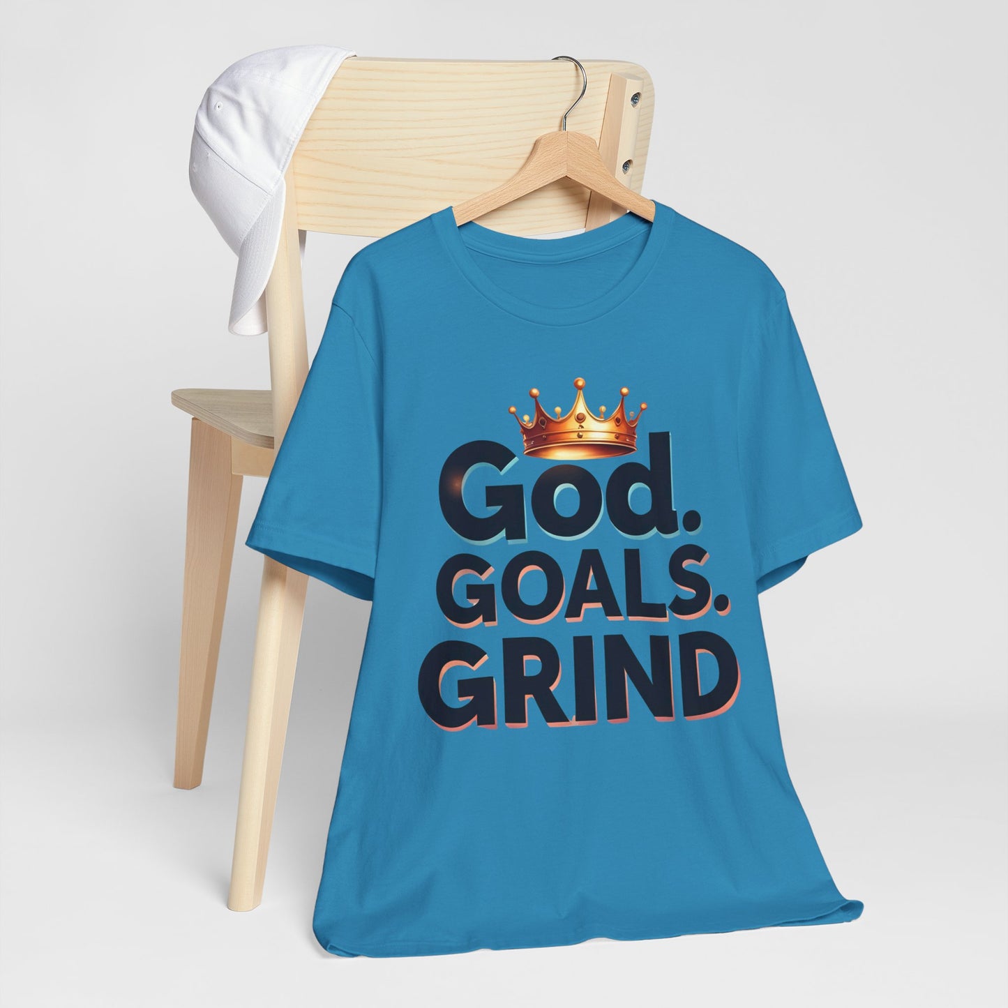 Motivational Unisex Tee, God Goals Grind Shirt, Inspirational Fitness Apparel, Positive Mindset T-Shirt, Empowerment Gift Idea