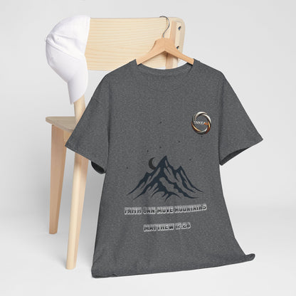 Mountain Moon Graphic Tee — Minimalist Nature T-Shirt with Celestial Design