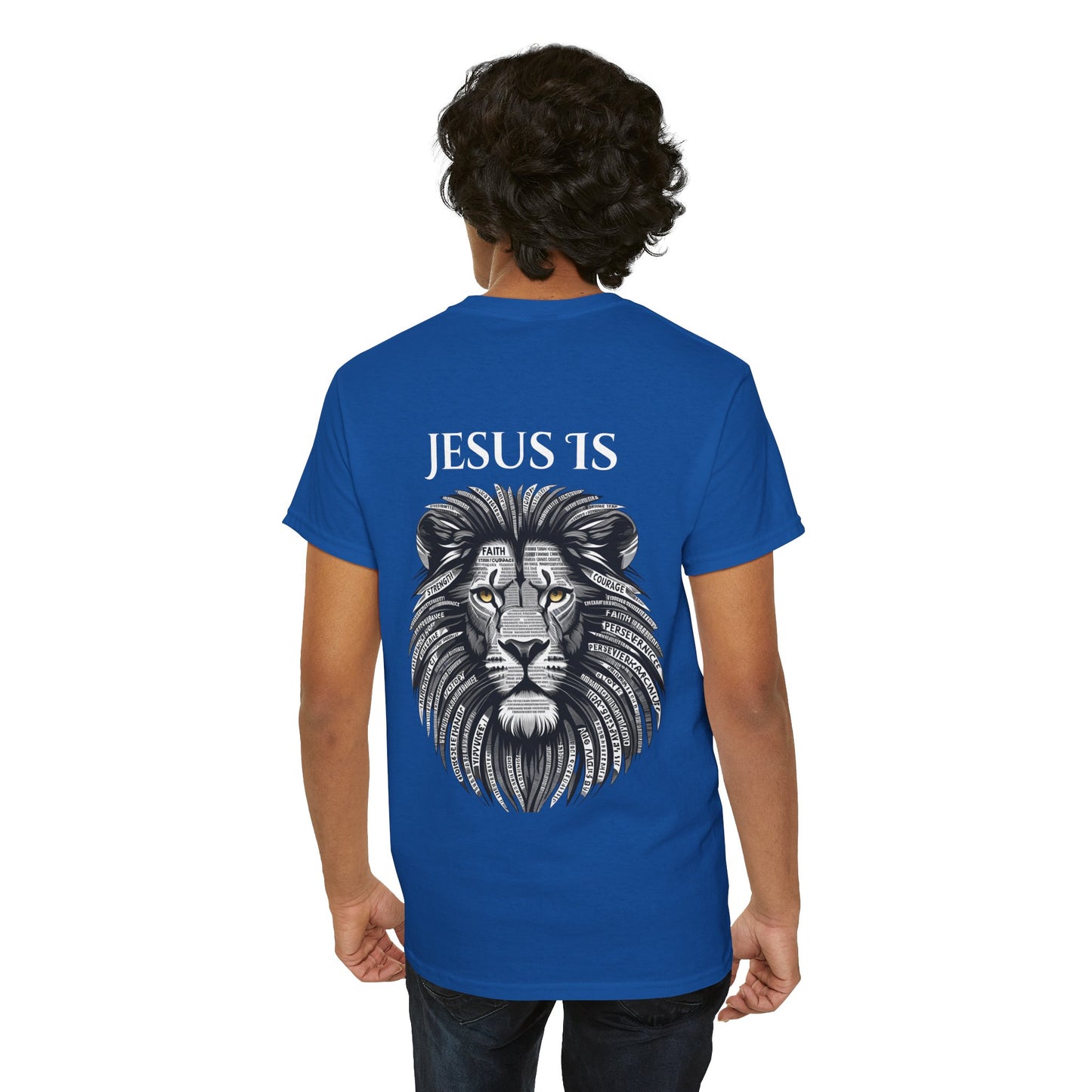 Jesus Is Faith-Inspired Lion Graphic Tee, Jesus 1s Shirt, Unisex Casual Wear, Christian Apparel, Unique Gift for Believers