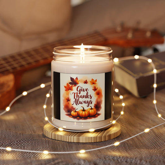 Autumn Scented Soy Candle | Give Thanks Always | Fall Decor, Thanksgiving Gift, Cozy Home Fragrance, Seasonal Candle