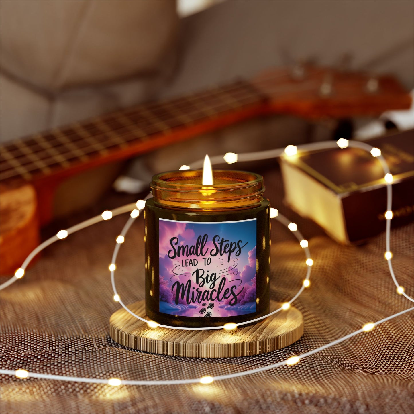Inspirational Scented Candles, Small Steps Lead to Big Miracles for Mindfulness, Gifts, Home Decor, Relaxation, Self-Care