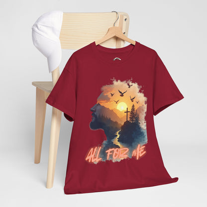 All For Me' Sunrise Cross Graphic Tee Christian Faith T-Shirt