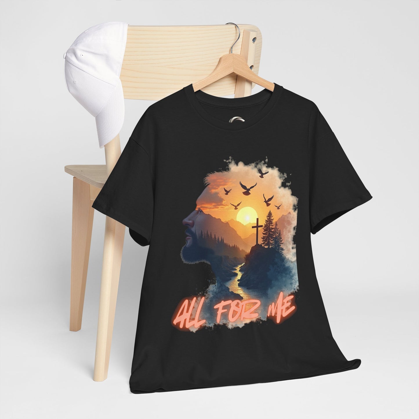 All For Me' Sunrise Cross Graphic Tee Christian Faith T-Shirt