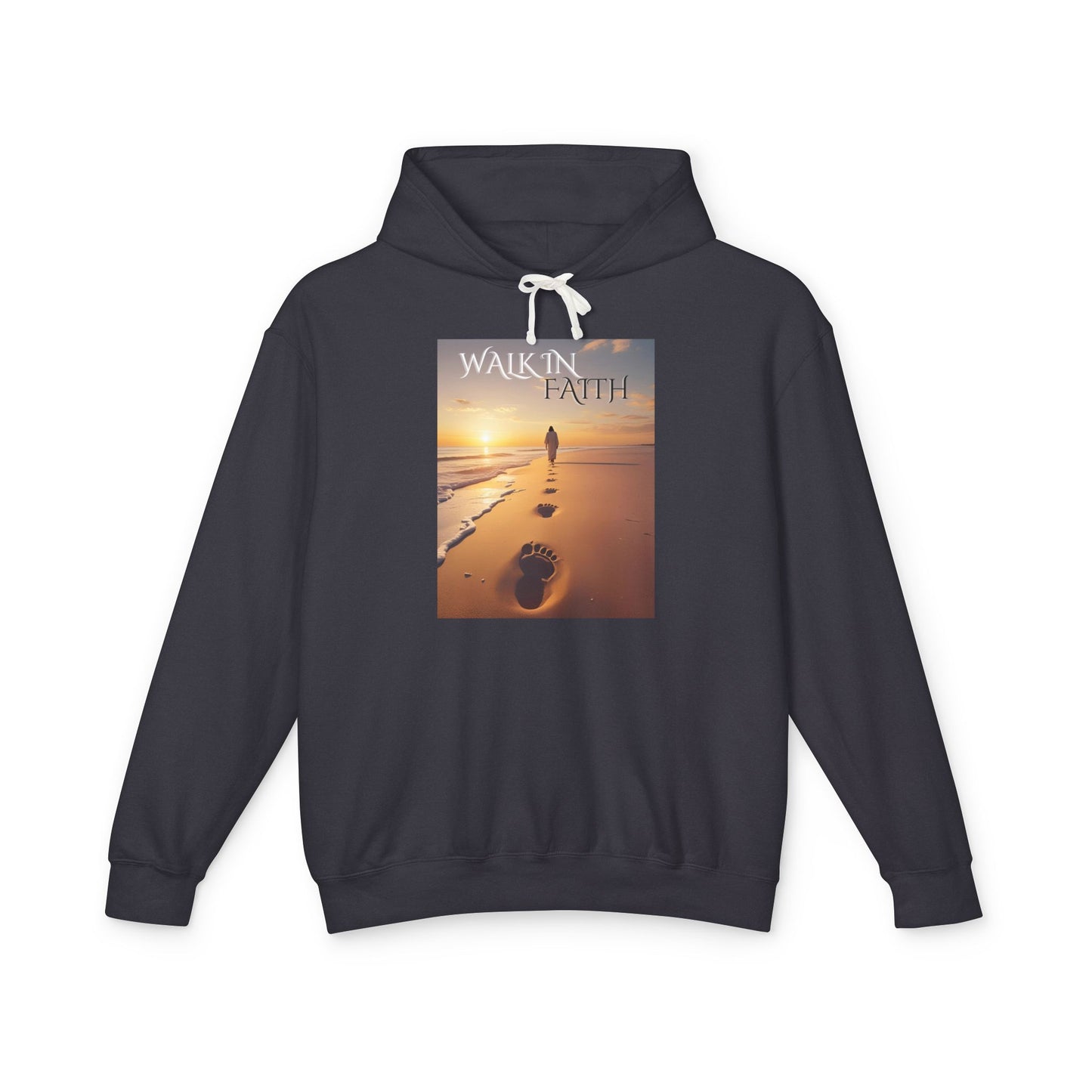 Unisex Lightweight Hooded Sweatshirt - "Walk in Faith" Inspirational Apparel, Gift for Friends, Motivational Hoodie, Spiritual Wear, [...]