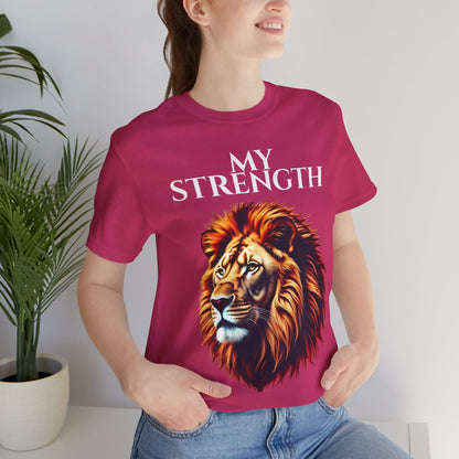 Empowering Lion Graphic Tee, Unisex Strength T-Shirt, Motivational Apparel, Gift for Him/Her, Inspirational Short Sleeve Shirt