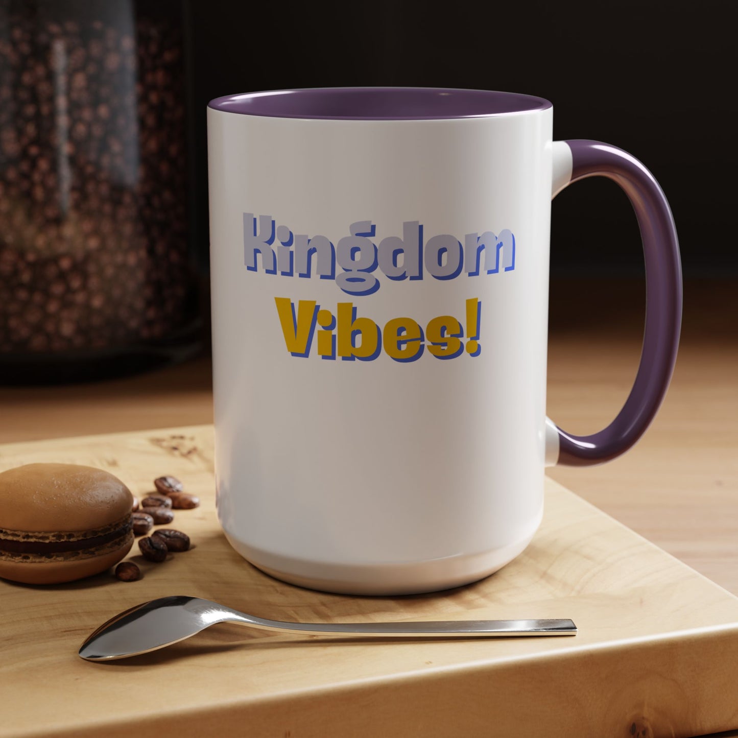 Kingdom Vibes Accent Coffee Mug - Perfect Gift for Coffee Lovers, Home Decor, Functional Art, Inspirational Quotes, Daily Motivation