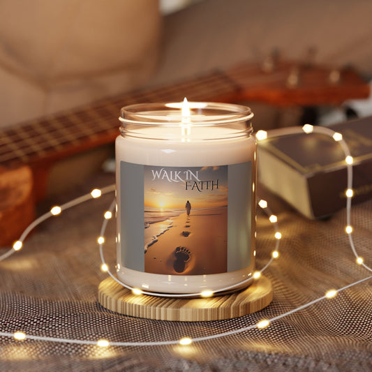 Faith-Inspired Scented Soy Candle, Relaxation Gift, Spiritual Decor, Beach Theme, Meditation, Home Fragrance
